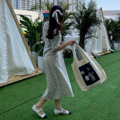 Retro Literary Canvas Bag Women Shoulder Bags