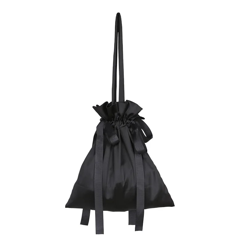 Satin Handbag Japanese Lace Drawstring Women Handbag
