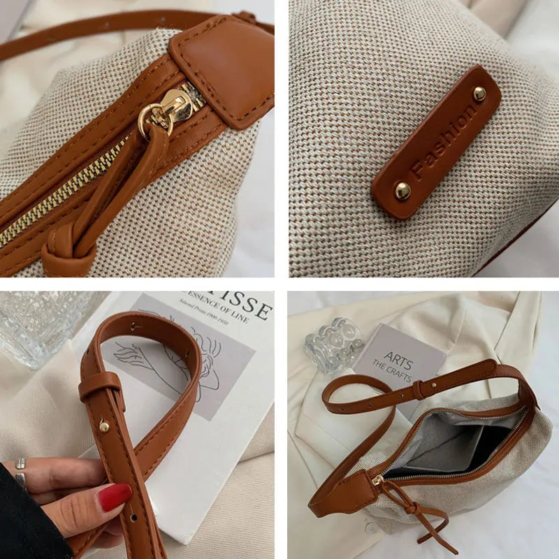 Canvas Shoulder Bag Casual Tote Handbag Zipper Messenger Bags