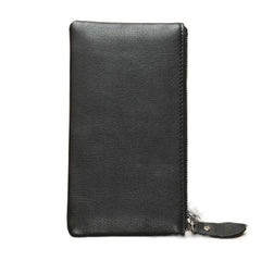 Minimalist Long Slim Crazy Horse Leather Purse