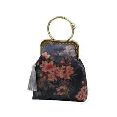 Vintage Silk Cheongsam Bags Ladies Floral Tassel Shoulder Handbag