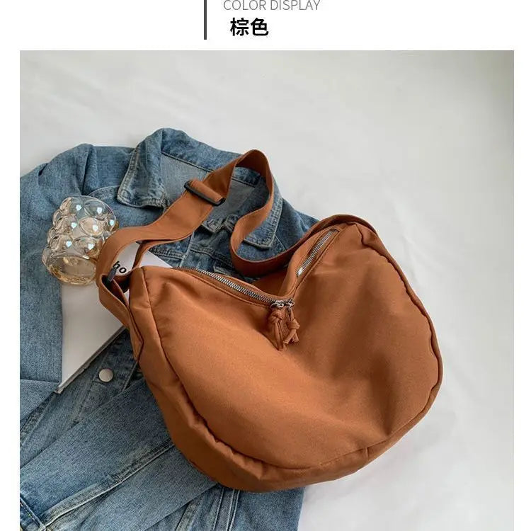 Japanese Style Canvas Crossbody Bag with Japanese Floral Design