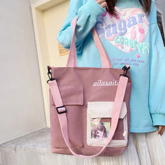 Youth Ladies Nylon Shoulder Bag Large Capacity Crossbody Travel Bags