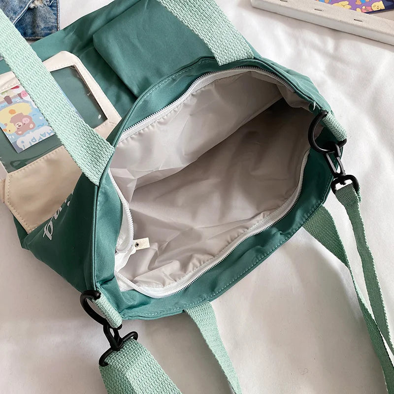Youth Ladies Nylon Shoulder Bag Large Capacity Crossbody Travel Bags