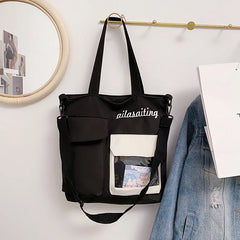 Youth Ladies Nylon Shoulder Bag Large Capacity Crossbody Travel Bags