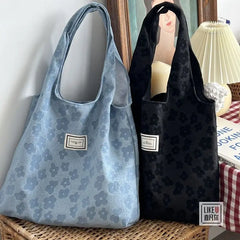 Youth Messenger Bag Canvas Tote Student Book Bag Large Capacity Handbag