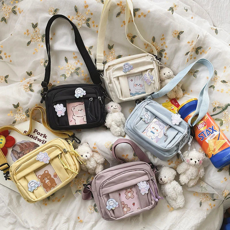 Youth Canvas One Shoulder Bag Crossbody for College Student