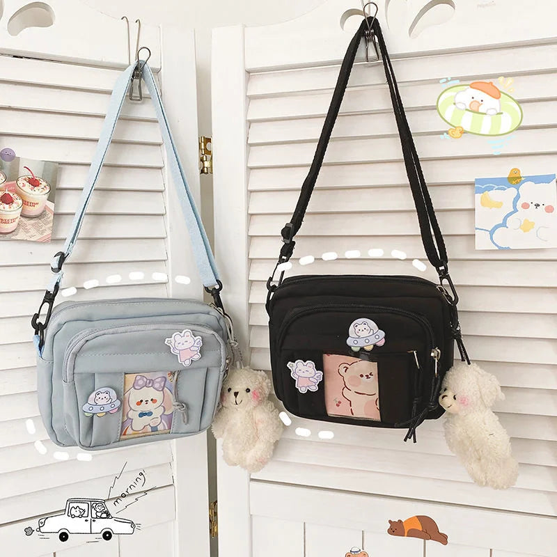 Youth Canvas One Shoulder Bag Crossbody for College Student
