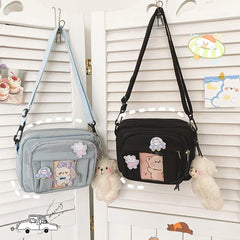 Youth Canvas One Shoulder Bag Crossbody for College Student