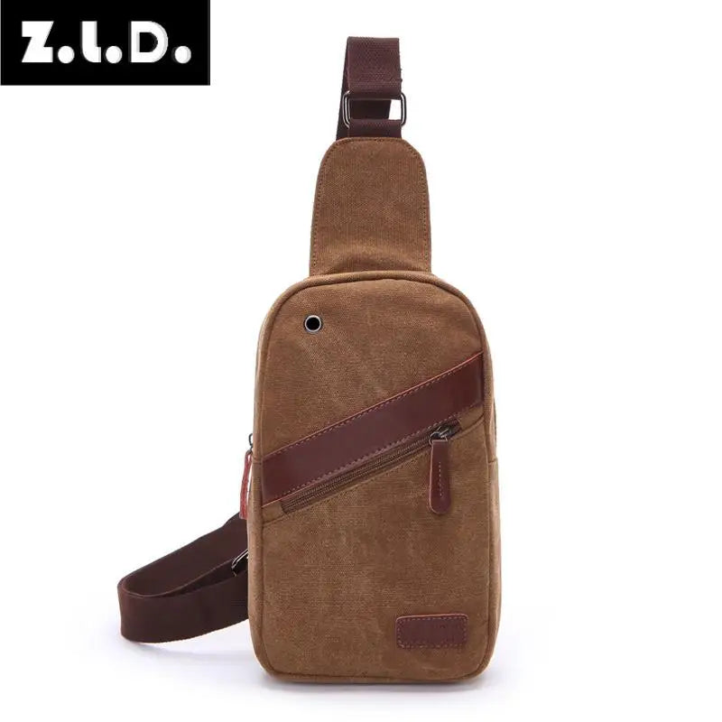 Z.L.D. Canvas Bag Lady Messenger Chest Shoulder Large Capacity Square