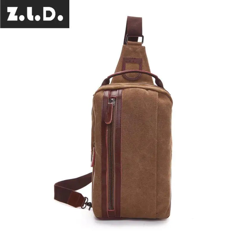 Z.L.D.Women's Canvas Shoulder Bag Casual Messenger Large Capacity Chest Bag