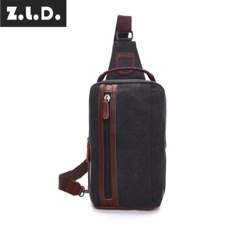 Z.L.D.Women's Canvas Shoulder Bag Casual Messenger Large Capacity Chest Bag