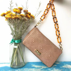 Acrylic Chain Women's Shoulder Bag Embroidery Small Square Bag