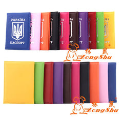 ZONGSHU Ukrainian Passport Case Silver Printing Pu Leather Passport Cover