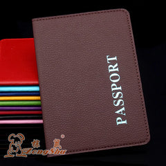 ZONGSHU Passport Holder Litchi Grain Pu Solid Passports Cover