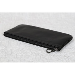 Men's Leather Zipper Wallet, Cowhide Handbag