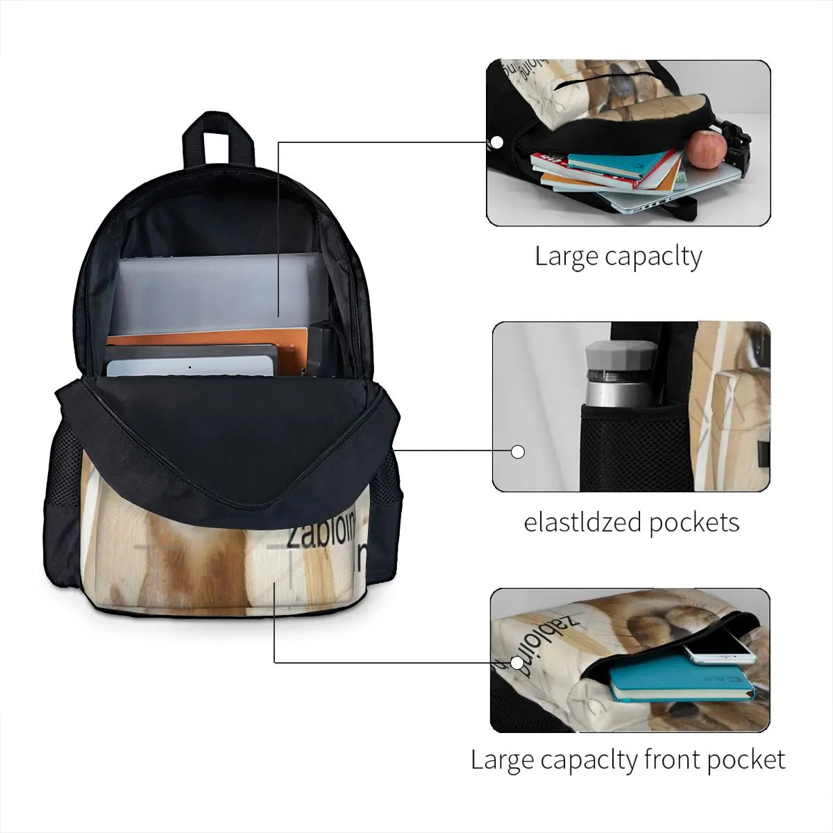 Zabloing Meme Backpacks Men's Women's Eco Friendly Female Backpacks