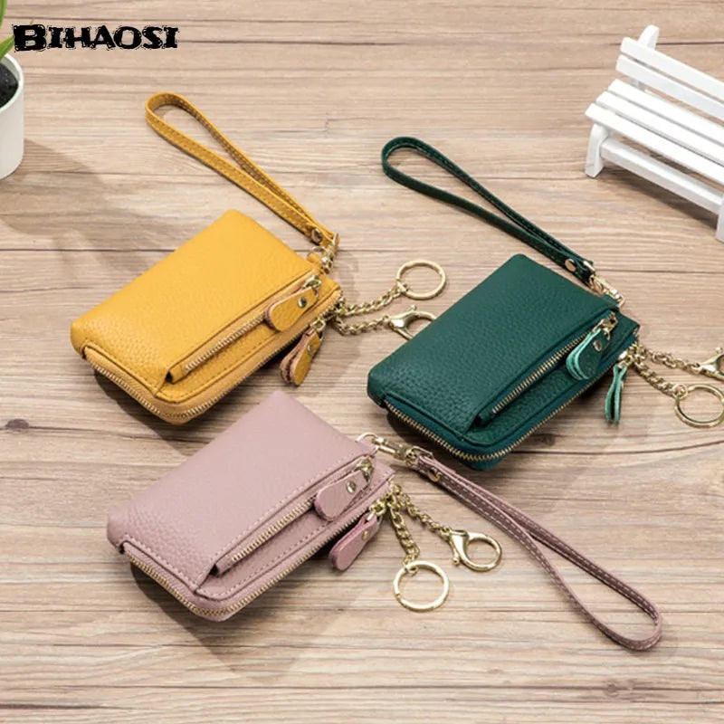 Zero Wallet Leather Multifunctional Ins Hand Carry Wristlet Real Leather Wallet