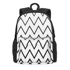 Zigzag Chevron Pattern Blackwhite Backpacks Men's & Women's Bags