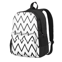 Zigzag Chevron Pattern Blackwhite Backpacks Men's & Women's Bags