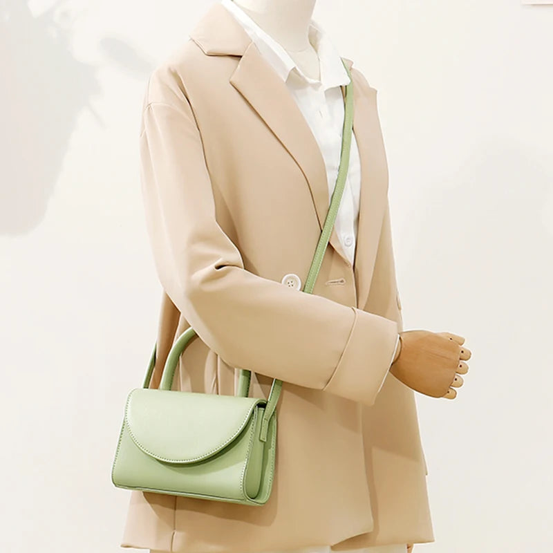 Women's Zip Pocket Shoulder Bag PU Leather Mini Crossbody