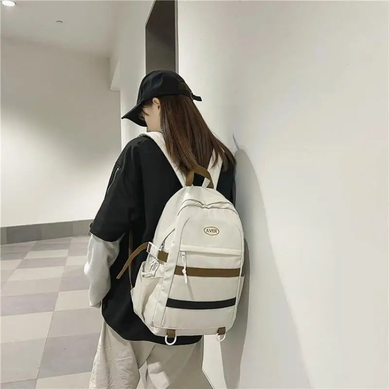 Zipper Backpack Women's Bag Large Capacity Solid Woman Backbags