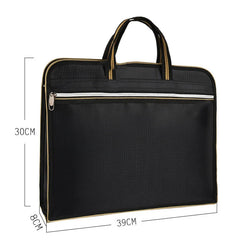 Waterproof Zipper Briefcase A4 Files Bag Large Capacity Laptop Business Tote