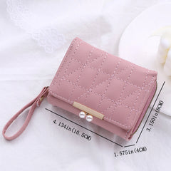 Zipper Closure Women's Wallet Short Purse Clear Texture NIN668