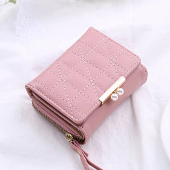Zipper Closure Women's Wallet Short Purse Clear Texture NIN668