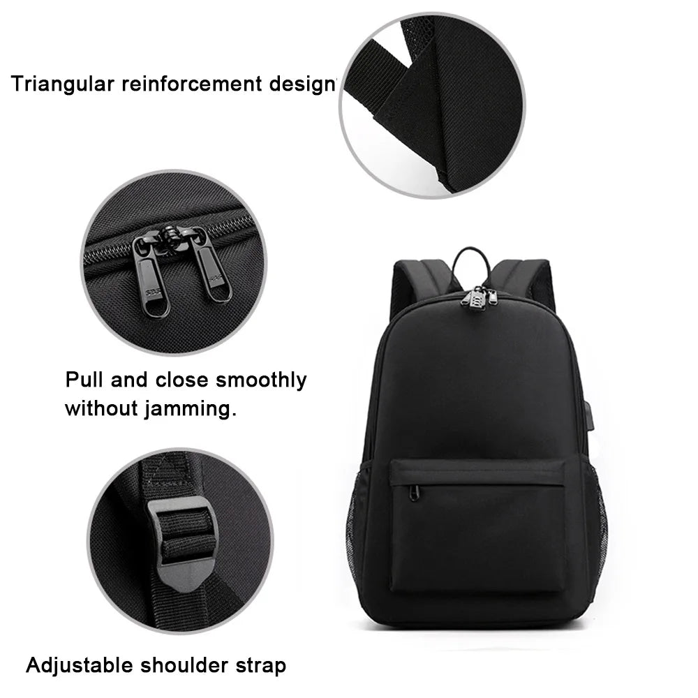 Zipper Shoulders Bag Large Capacity Travel Bag with USB Charging Port