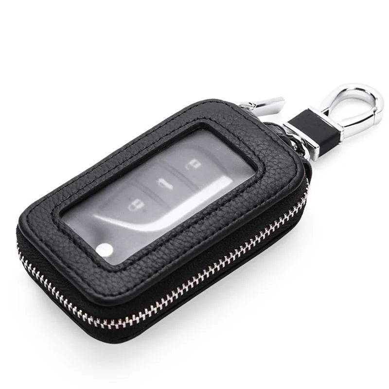 Zipper Square Car Key Holder Wallet Key Chain Women Organizer