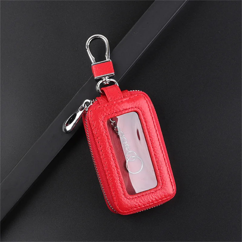 Zipper Square Car Key Holder Wallet Key Chain Women Organizer