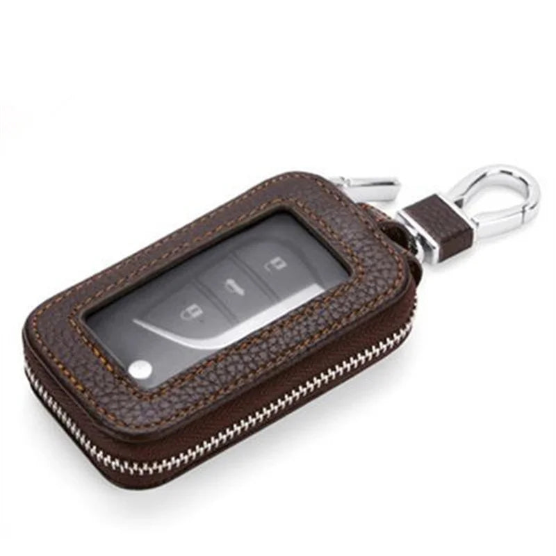 Zipper Square Car Key Holder Wallet Key Chain Women Organizer