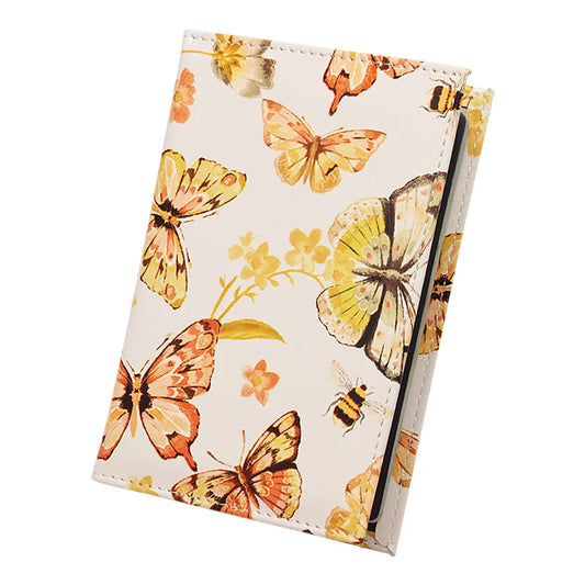 Bees Butterfly Flowers Passport Cover Ticket ID Holder