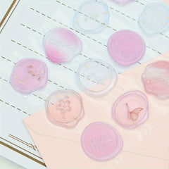 DIY Butterfly Flower Lacquer Drop Glue Stamp Stickers 15pcs