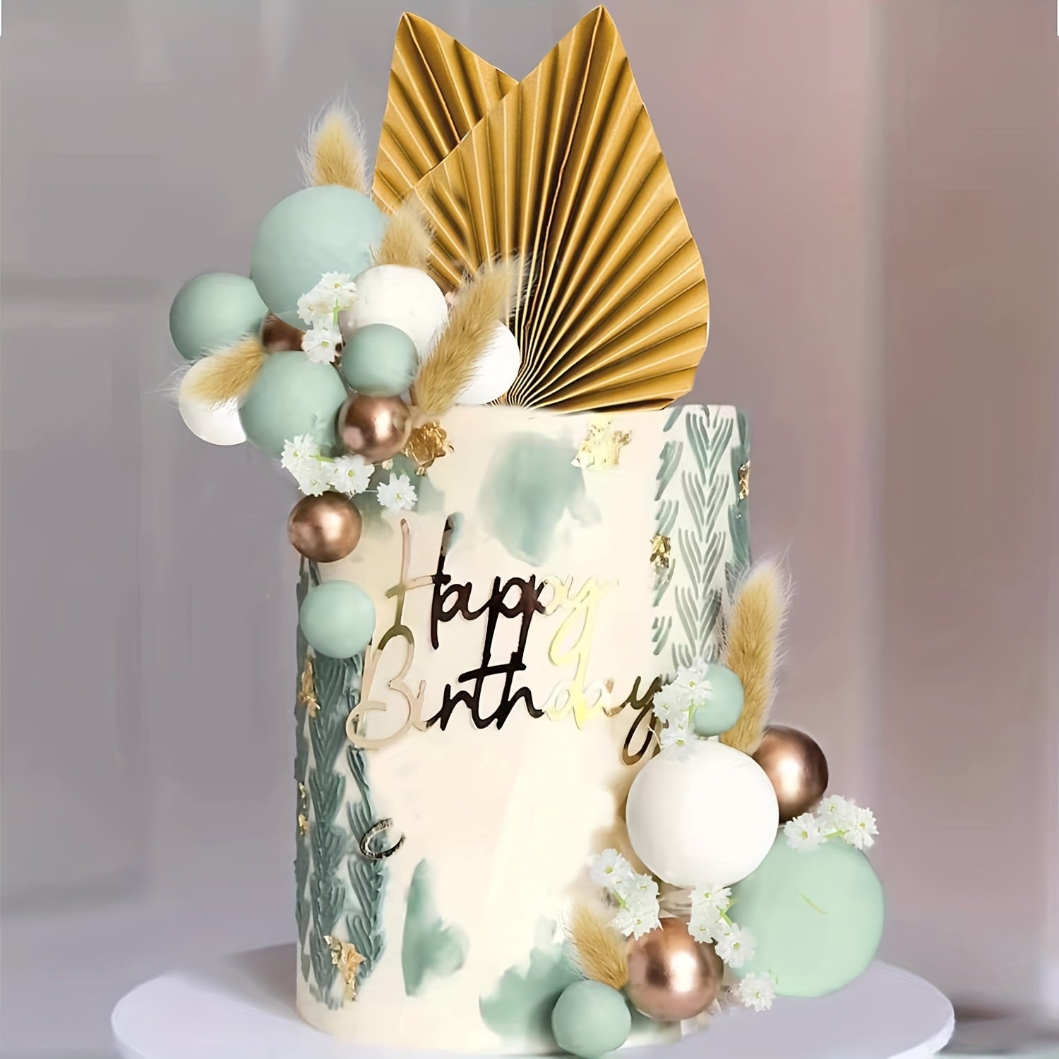 Bohemian Style Paper Leaves Cake Decor Inserts