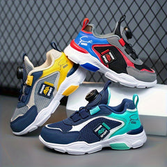 Boy's Chunky Shoes Rotating Buckle Comfy Breathable Non Slip Sneakers
