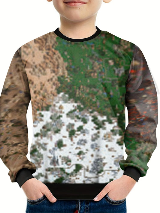 Teens Hot Game 3D Print Sweatshirt Kids Casual Pullover Street Wear
