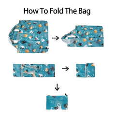 Large Capacity Cartoon Pattern Shopper Bag Lightweight Foldable Bag