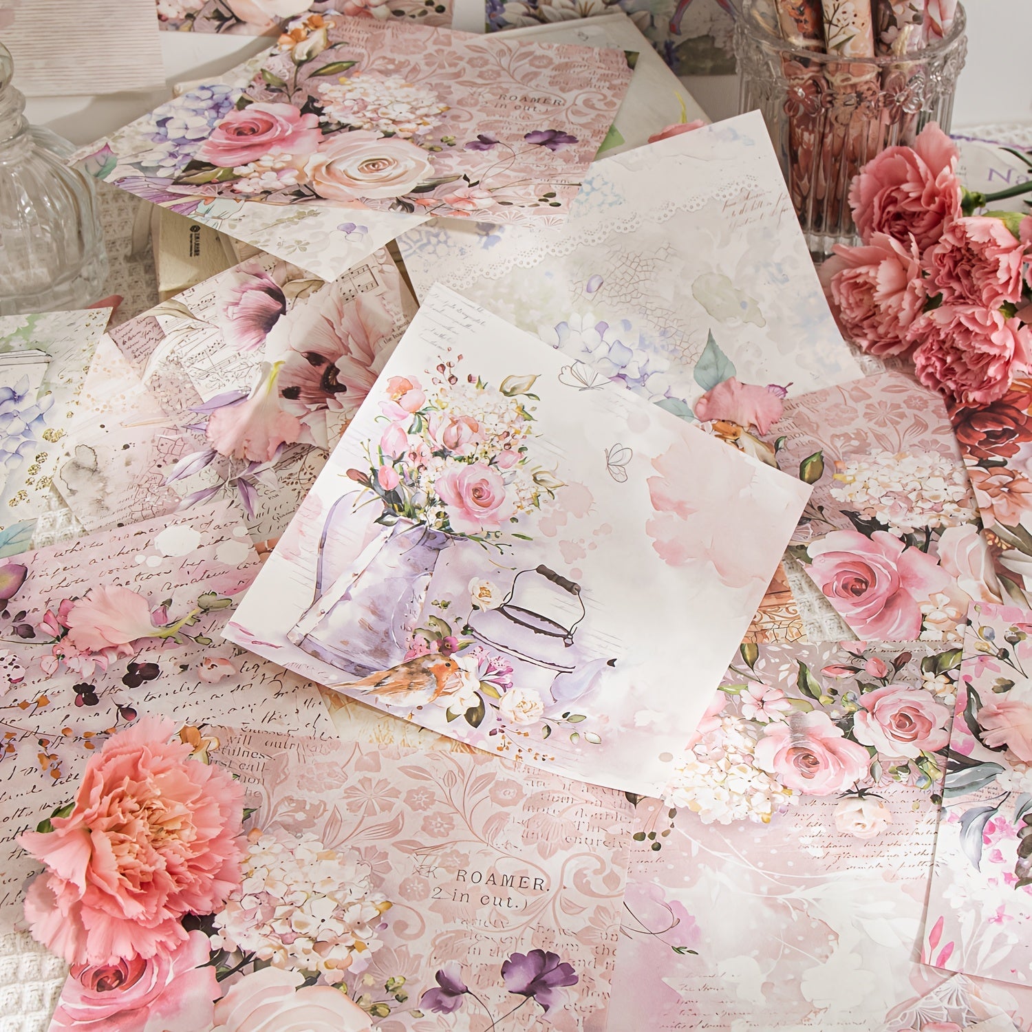 50pcs Flower Theme Paper Plants DIY Journal Decoration Collage