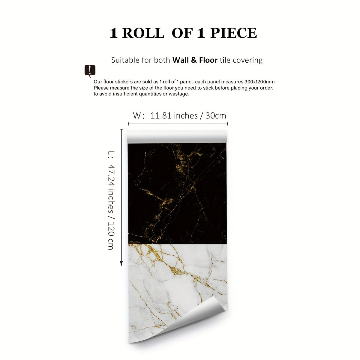 Marble Pattern Self-adhesive Waterproof Floor Tile Matte Anti-slip