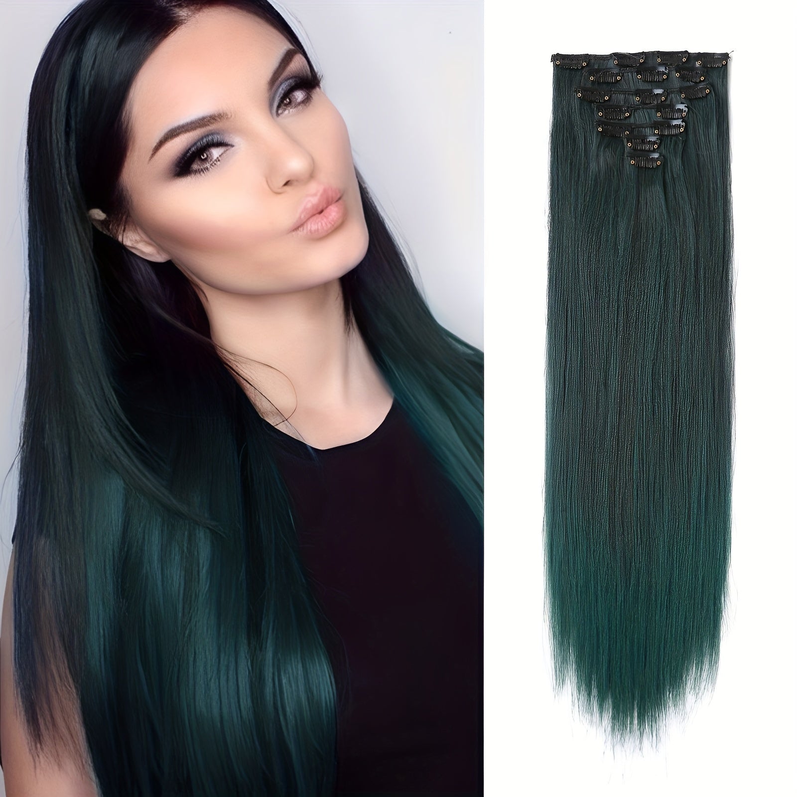 Ombre Clip In Hair Extensions Straight 7PCS