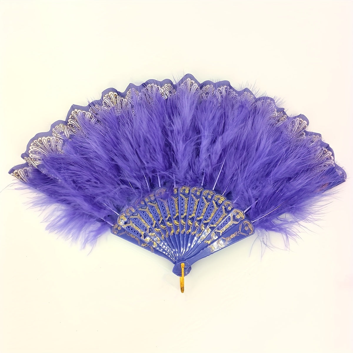 Purple Plush Folding Fan Dance Performance Photography Props