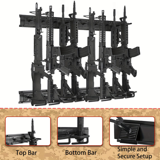 Heavy Duty Wall Mount Steel Rack with 3 Slots, Holds Up to 72.57 KG