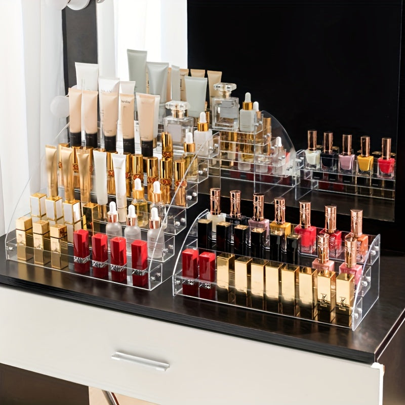 2 Tier Acrylic Nail Polish & Lipstick Holder Clear Display Stand