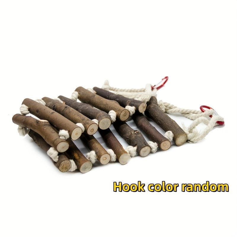 Interactive Wooden Rope Ladder for Birds