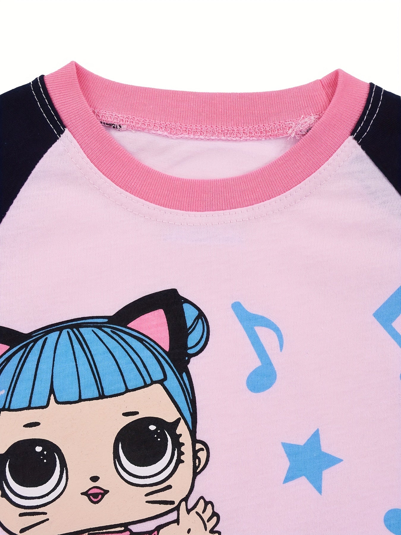 2pc Toddler Girls Cartoon Graphic Pajama Set