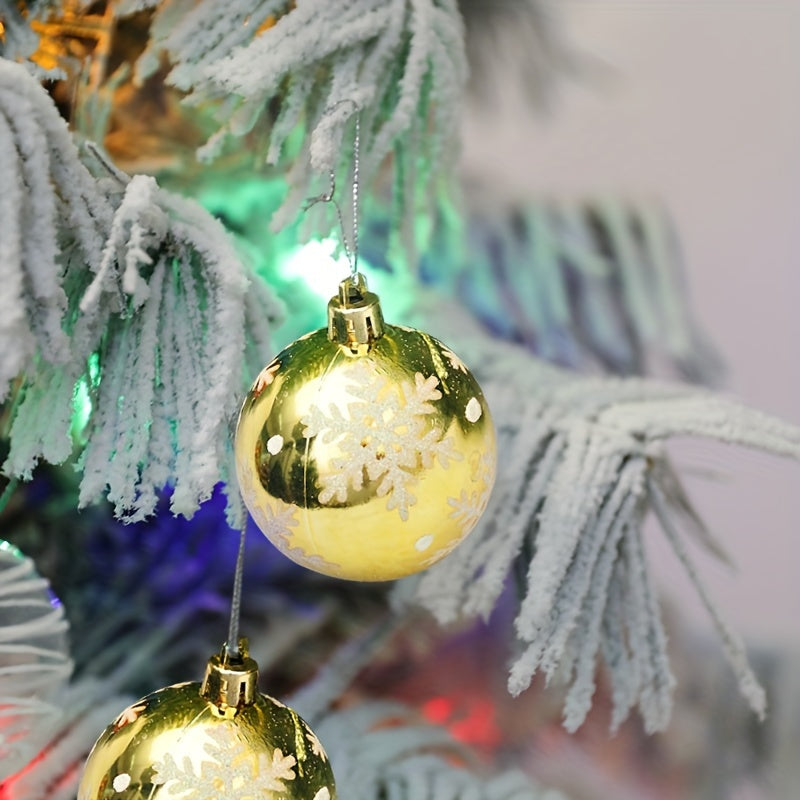 6pcs Golden Christmas Tree Snowflake Pendant Ball Decoration Supplies