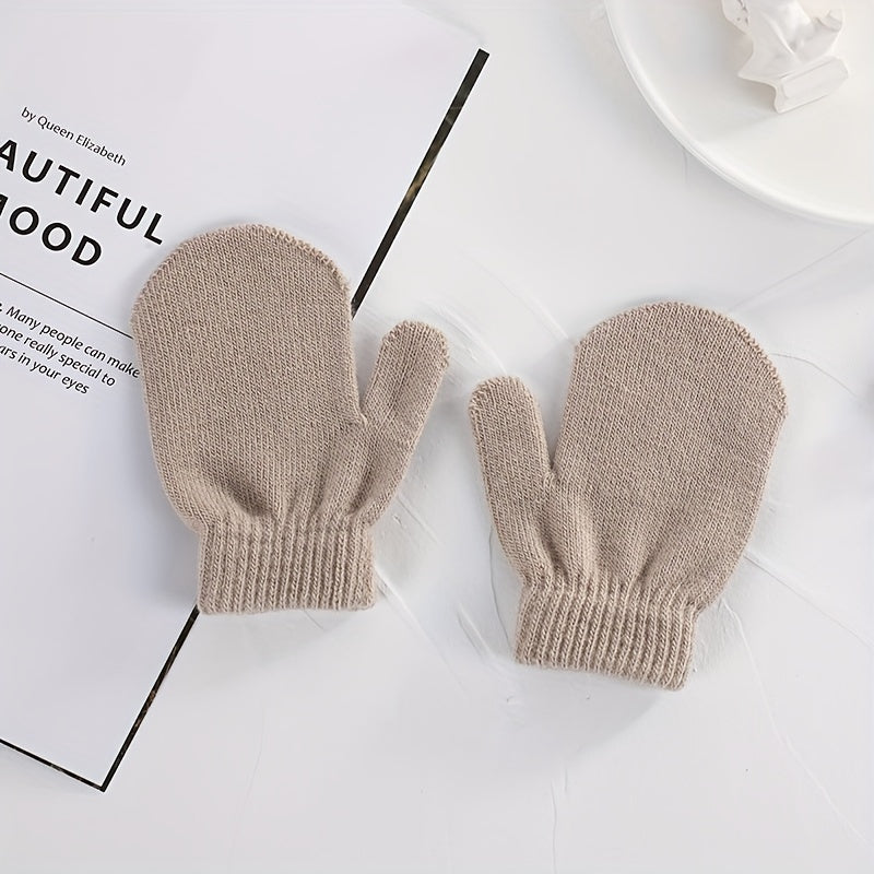 Children's Knitted Gloves Warm Mittens Soft Coldproof Gloves