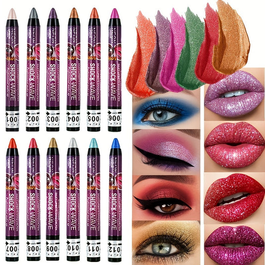 Eyeshadow Stick Lip Pencil 2 In 1 Smudge Proof Matte Sparkle